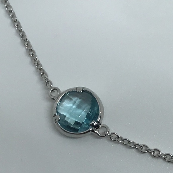 925 Sterling Silver Jewelry - 925 silver topaz stone‎ necklace